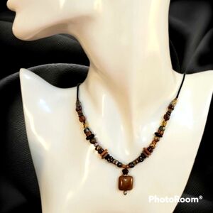 Handmade Western Gemstone Metal Beaded Unisex Necklace